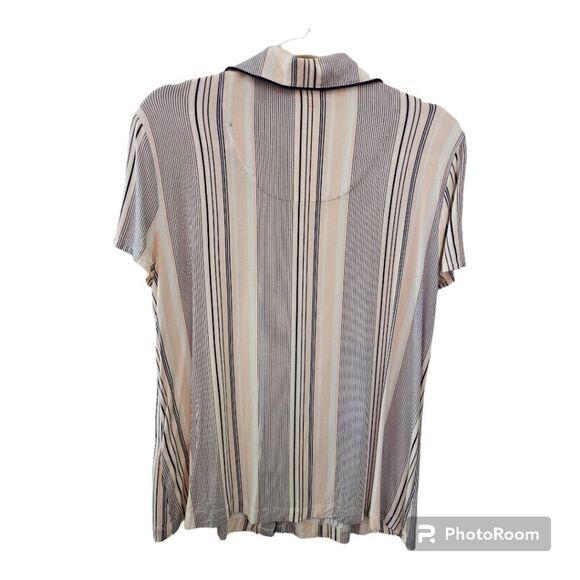 Soma Cool nights short sleeve striped pajama top Size L - Picture 2 of 5